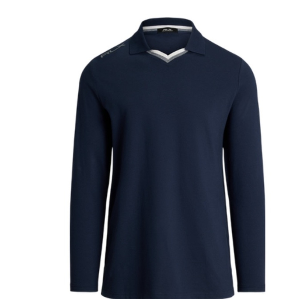 Men's navy long sleeve Blue Polo Shirt RLX